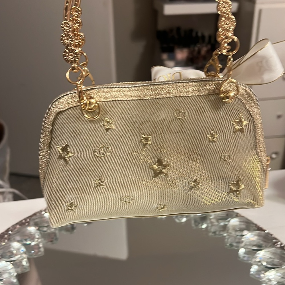 Dior Gold Women's Pouch with Handles/Dior Ribbon - Picture 6 of 8